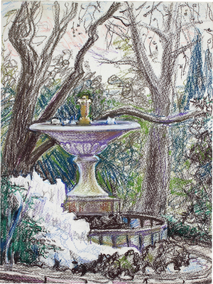 Аристова Ирина Фёдоровна. Фонтан в саду Раевских зимой 